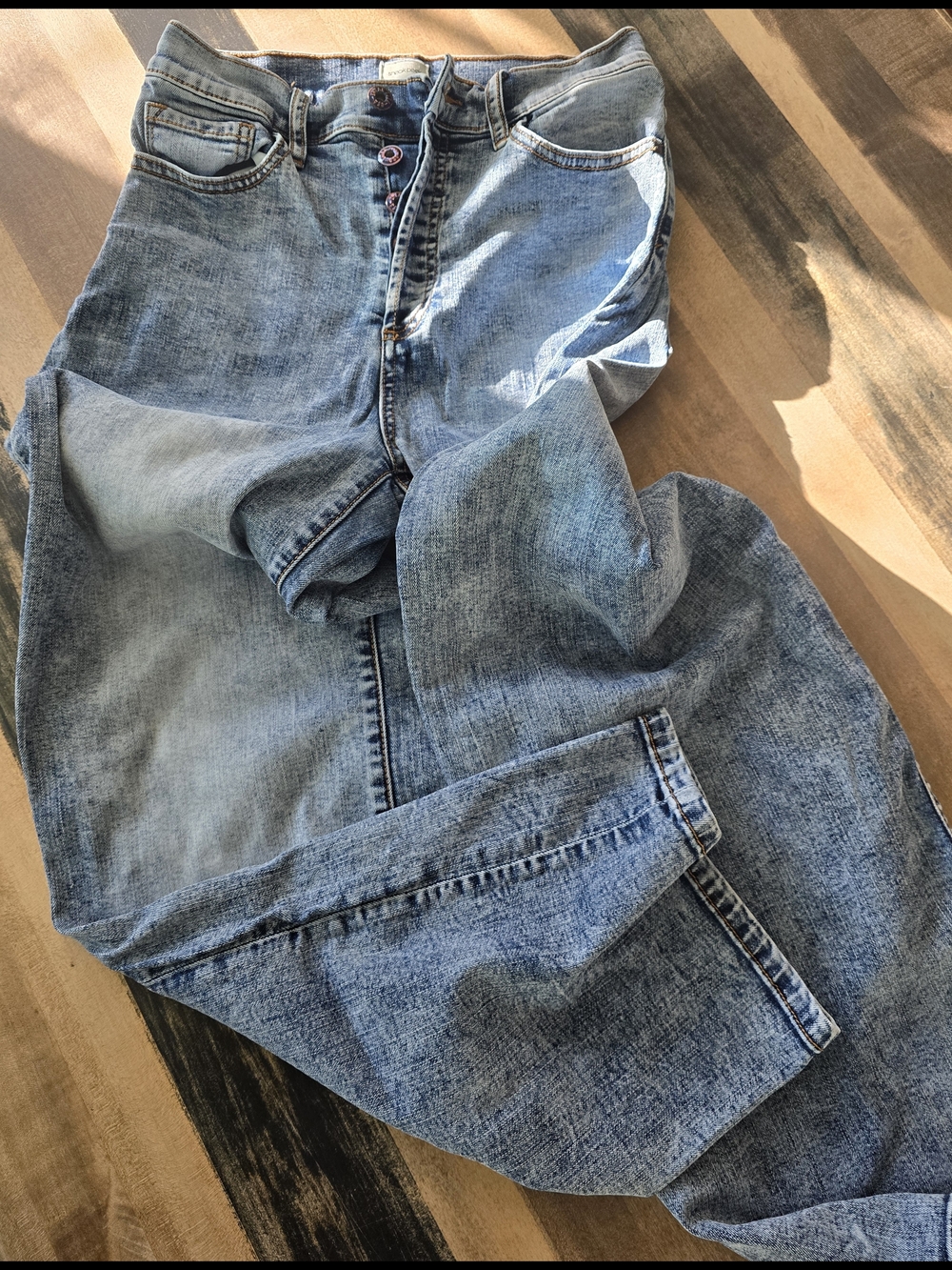 Sneak Peek Light Blue Wide Leg Jeans